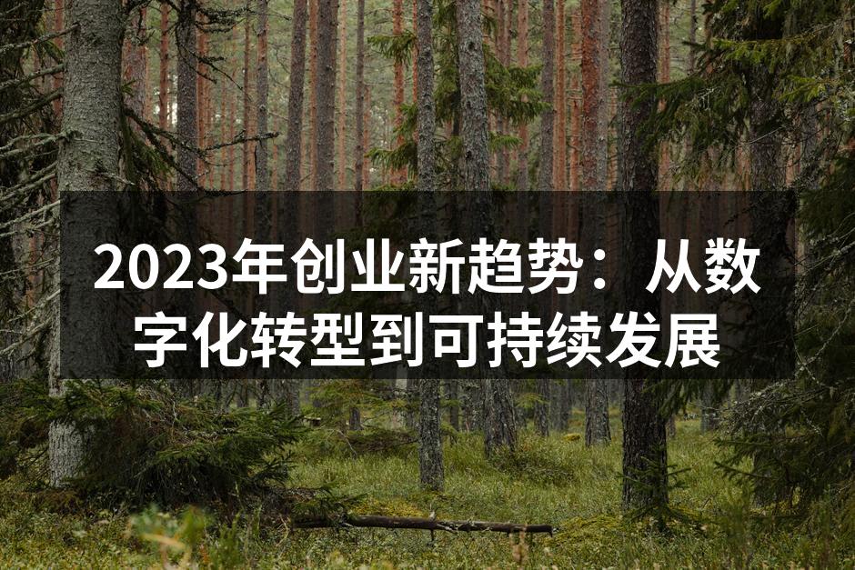 2023年创业新趋势：从数字化转型到可持续发展